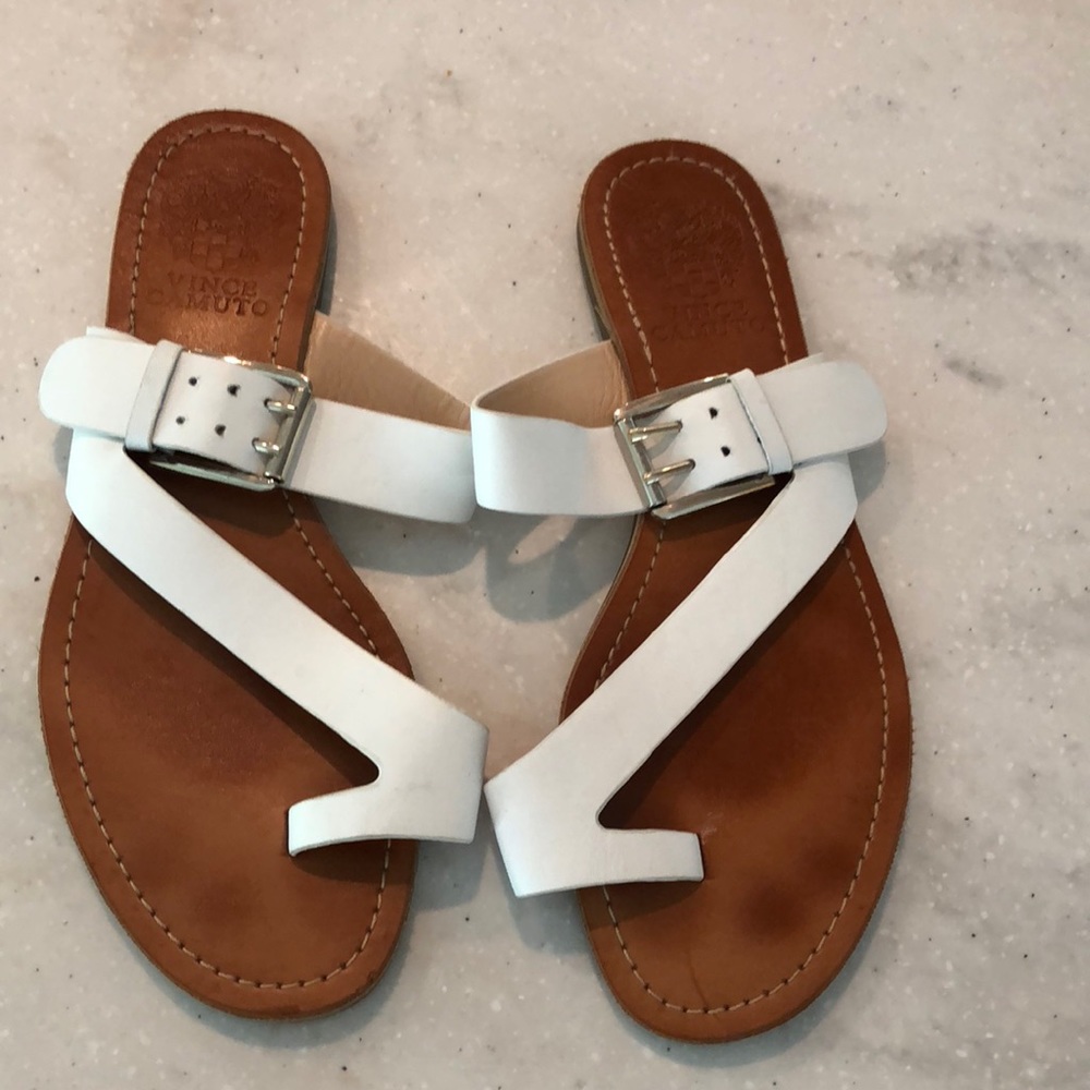 Vince Camuto white flat sandals, 7.5
